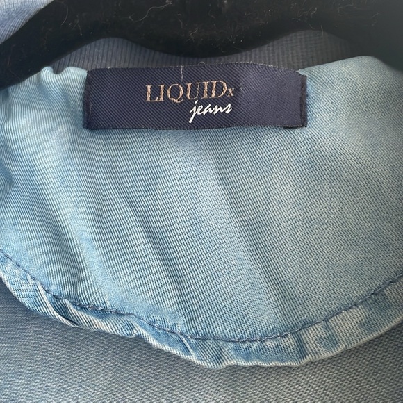 Soft blue jean chambray bomber jacket - Picture 2 of 6